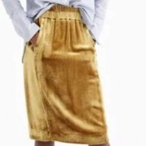 J.Crew Velvet Pencil Skirt in Deep Mustard